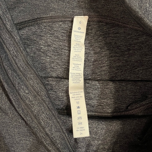 Lululemon Train Times Crop 17" in Heathered Black Size 6 - Picture 9 of 10